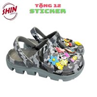 dép cross💖FREESHIP💖dép cross ràn ri CAM MO đế xám SHINCR77789 tặng thêm 12 sticker cross cài dép
