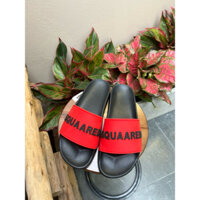 dép d2 màu đỏ chữ đen ( nam nữ ) - dép lê