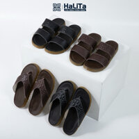 [Dép Da Bò 3D]Dép Nam Doctor Cá Sấu Hai Quai Và Xỏ Ngón- Dập Vân Gù 3D,Khâu Quai Liền, Đế Cao Su Đúc