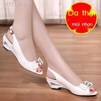 Dép da Giày nữ đế thấp Giày sandal nữ