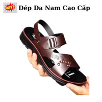 Dép Da Nam Cao Cấp Quai Ngang,Dép Quai Hậu Nam Trung Niên Có Quai Hậu Thông Minh