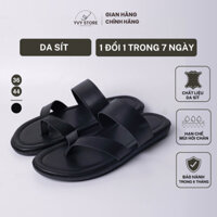 Dép Da Nam Cao Cấp YVY STORE, Dép Quai Ngang Xỏ Ngón, Đế Cao Su Non Êm Ái Chống Trơn Trượt DSIC1