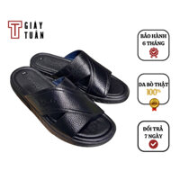 Dép da nam đế nhẹ êm chân bảo hành 6 tháng - Chú Tuấn Giày