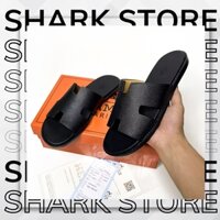 Dép Da Nam Hermes Full Bill Box Da Bò Nguyên Tấm, Dép Quai Ngang HM Đế Cao Su Hot Trend