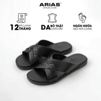 Dép da nam Journey kiểu quai ngang da bò, Dép lê nam chất liệu da bò đế khâu cao cấp thích hợp đi làm, đi biển - D07