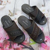 Dép Da Nam Phối Màu, May Sẵng Đế - 39