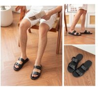 DÉP DA NAM QUAI NGANG 2 KHÓA DA BÒ ĐẾ CAO SU SIÊU BỀN MÃ SANTORO D24