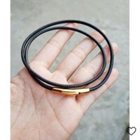 ĐẸP Dây da đeo cổ khóa vàng. - sale sale