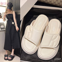 Dép đế bằng da PU mềm nữ 12243