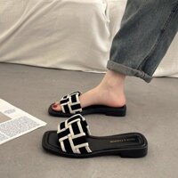 Dép Đế Bằng Nữ Mùa Hè Mặc Ngoài Phong Cách Mới Thời Trang Phù Hợp Với Phong Cách Chanel Giày Sandal Đế Bằng Nữ Dép Đi Biển