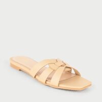 Dép Đế Bằng Nữ Quai Đan Chéo MH7 Kem