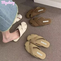 Dép đế bệt mũi kiểu Pháp dành cho nữ Dép nửa trượt thoải mái