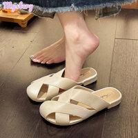 Dép đế bệt thoải mái kiểu Hàn Quốc dành cho nữ Dép dệt cổ điển