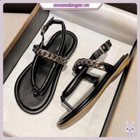 Dép đế bệt Xương cá Sandal Đế phẳng dành cho sinh viên Bãi biển thông thường