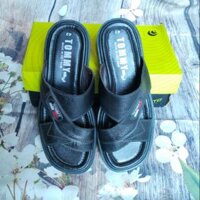 Dép đế cao nam da bò cho người trung tuổi