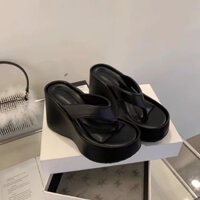 dép đế cao tông trơn tôn dáng hở mũi giày dép đi biển du lịch cafe phong cách Hàn Quốc