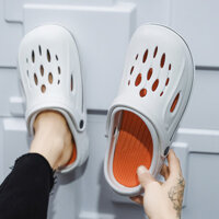 Dép đế dày mới 2024 chống mùi để mặc ngoài trời, dép đi biển, giày đục lỗ chống trượt mùa hè nam