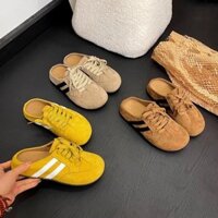 Dép đế thấp (Dưới 3cm) Cao su Baotou phẳng PU