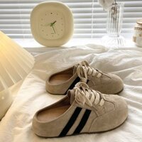 Dép đế thấp (Dưới 3cm) Cao su Baotou phẳng PU