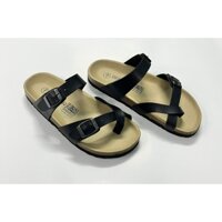 Dép Đế Trấu Birken xỏ ngón Unisex Màu Đen