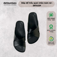 Dép đế trấu Detaunisex đi mưa màu Đen lót Đen thời trang