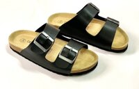 Dép đế trấu quai 2 khóa   Nam nữ - Đen - 38