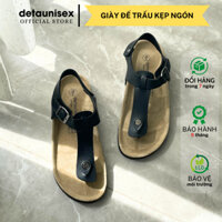 Dép đế trấu sandal quai hậu kẹp ngón nam nữ Birken thời trang mùa hè Detaunisex màu Đen - SATA11