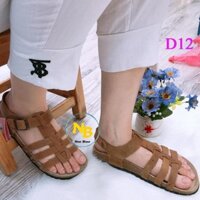 Dép đế trấu unisex da bò - D12