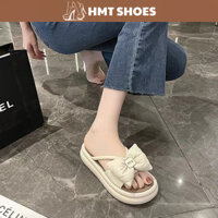Dép Đế Xuồng 5 Phân, Dép BM Quai Nơ Bướm Phồng Phong Cách Cổ Tích Nhẹ Nhàng Lên Chân Cực Kì Xinh HMT Shoes