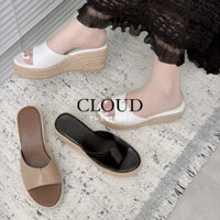 Dép đế xuồng cói 6cm quai bầu