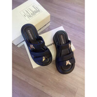 Dép đế xuồng hoạ tiết 🦋 bạc