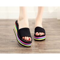 Dép đế xuồng quai ngang cầu vồng 7f cao cấp