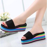 Dép đế xuồng quai ngang cầu vồng 7f cao cấp
