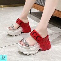 Dép Đế Xuồng Quai Trong Suốt Đính Đá Thời Trang Mùa Hè Dành Cho Nữ