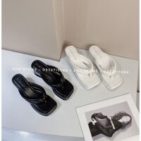 DÉP ĐẾ XUỒNG THỜI TRANG MŨI VUÔNG 2 QUAI KÉP ĐẾ CAO SHU STORE FOOTWEAR