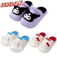 Dép đi nhà AERIDOK Sanrio Hello Kitty Kuromi, Giày đi nhà hoạt hình Kawaii Sanrio Cinnamoroll, Dép nữ lông mềm mại chống trượt