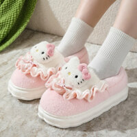 Dép đi trong nhà bằng bông Hello kitty mềm mại dễ thương