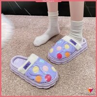 Dép đi trong nhà Dép ấm áp Học sinh Màu sắc dễ thương Phù hợp với mặc ngoài