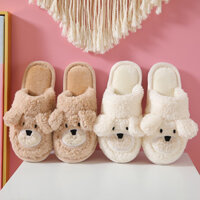 Dép đi trong nhà - dép lông xù đế cao su chống trơn trượt cực dễ thương