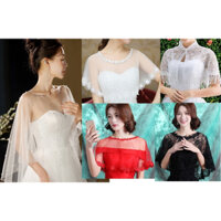 [ĐẸP ĐỘC LẠ] Bộ sưu tập Áo khoác lửng choàng vai phối ren V2 che vai sang trọng mềm mại không đụng hàng C089