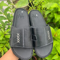 Dép doctor nam quai ngang da bò đế khâu