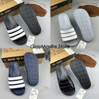 Dép đúc nguyên khối Adidas Adilette Flow - Dép dúc EVA quai ngang 3 sọc to chống thấm nước cho nam (đi lùi 1 size)
