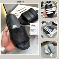 Dép Đúc Nguyên Khối _Adidas Adilette Flow, Dép Đúc Quai Ngang 3 Sọc To Nam Nữ Chống Thấm Nước
