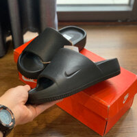 Dép Đúc Nguyên Khối Nike_Calm Slide NEW Slide Hot Nhất, Dép Quai Ngang Nam Và Nữ Chống Thấm Nước Đàn Hồi Bản 2023(Đen)