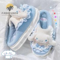Dép FASHYUNER Sanrio, Dép sang trọng Hello Kitty Purin mùa thu đông, Phim hoạt hình Kuromi Cinnamoroll Melody Plush Home Shoes Quà tặng ngày lễ