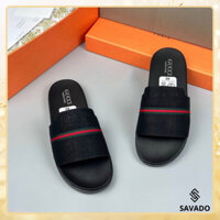 Dép GC Quai Ngang Da Bò Cao Cấp, Dép Lê Nam GC Đế Cao Su Đúc (GC01)  Emcuongdohieu