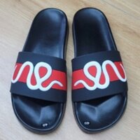 Dép Gc Rắn Hai Màu Đỏ Đen Đi Êm Chân Cháy phố Dép Lê Cao Su Logo Rắn, Dép Quai Ngang Nam Nữ Thời Trang Unisex Trẻ Trung