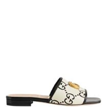 Dép Gucci Nữ GG Slide Sandal Leather 'Black White'