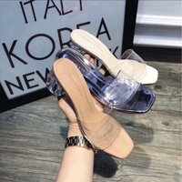 Dép guốc cao gót nữ quai trong đế 5cm thời trang nữ tính