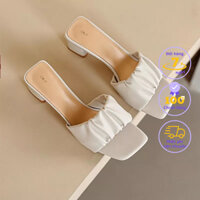 Dép guốc gót vuông Dily quai nhún mềm, êm chân 5cm